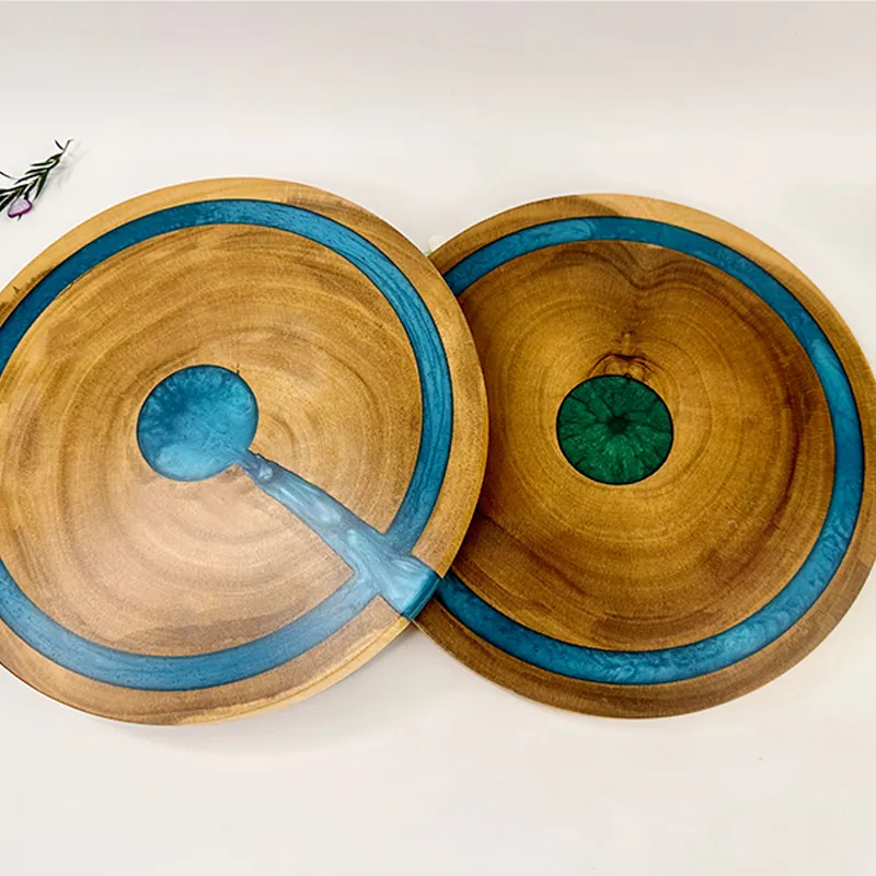 wholesale custom logo resin epoxy round chopping board charcuterie board resin cheese cutting board