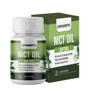 Lifeworth без ГМО ISO сертифицированное органическое кокосовое масло c8 MCT мягкие капсулы Кето 1000 мг