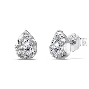 Dylam Tiny Charm Women <b>Fine</b> Rhodium 18K Gold Plated 925 Silver Waterdrop Shape 5A Zircon <b>Stud</b> <b>Earrings</b> for Women Daily Wear - Product Image 2