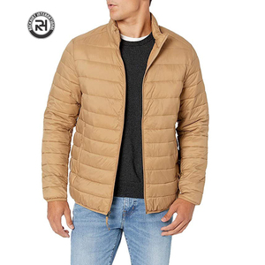 Mens Lightweight Polyester Puffer Jacket Stand Collar Front Logo Customizable Comfortable Warm Winter Outerwear for Casual Wears - Product Image 5