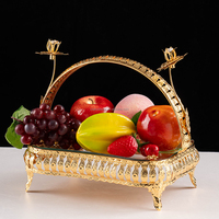 Plateau à gâteaux et à en-cas en métal et verre de style arabe de luxe, avec placage or, décoration Ramadan, récipient de stockage alimentaire