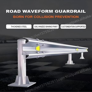 Barrière de sécurité routière à deux vagues galvanisée à chaud, certifiée ISO 9001, poteau en C, kit de boulons et écrous personnalisés OEM, acier Q235, câble EN 1317 N2 - Product Image 4