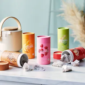 OEM Brand Organic Cylinder Cardboard Tube Food Packaging Custom Loose Tea Bag Round Paper Tube Packaging