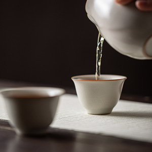 Taza de té de porcelana Ru Kiln Magnolia, taza de degustación de estilo retro, taza personal para juego de té Kung Fu - Product Image 4