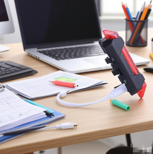 Feu arrière de bicyclette, chargeur USB, voyant d'avertissement <span class=keywords><strong>clignotant</strong></span> de nuit, lumière LED de vélo de montagne, équipement de bicyclette - Product Image 4