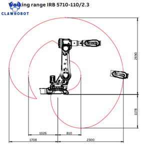 Robot de Manipulación de Alta Resistencia CLAWROBOT ABB de 6 Ejes, 110 kg, Alta Precisión de 0.04 mm para Ensamblaje Remoto TCP, Fundición a Presión y Limpieza - Product Image 2