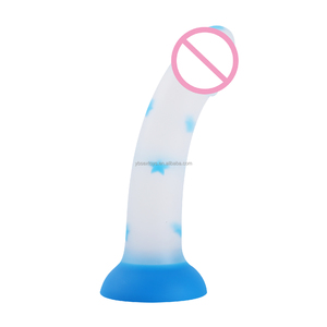 Fabrik Direkt verkauf Glow in the Dark Liebes herzen Weicher Silikon dildo Buntes Sexspielzeug für Frauen Spielzeug für Erwachsene - Product Image 6