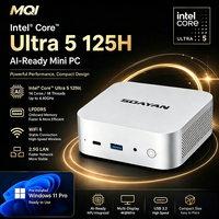 MQI14th Intel Ultra 5 125H Mini PC 16GB 24GB 32GB LPDDR5 M.2 NVMe SSD WIFI6 4K UHD Komputer Desktop Bisnis Windows 11 Pro