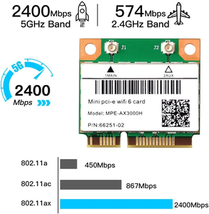 Mini <span class=keywords><strong>carte</strong></span> réseau wi-fi <span class=keywords><strong>PCI</strong></span>-E 802.11AX 2.4GHz <span class=keywords><strong>5GHz</strong></span> 6GHz 5400Mbps <span class=keywords><strong>carte</strong></span> sans fil BT5.2 MU-MIMO Mini PCIe AX210 - Product Image 4