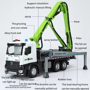 1/<span class=keywords><strong>18</strong></span> ciment pompe <span class=keywords><strong>camion</strong></span> alliage voiture modèle moulé sous pression en métal Transport véhicule ingénierie jouet pour garçons - Product Image 5