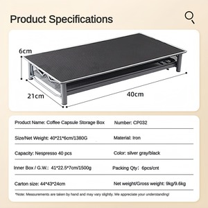 Organizador de Cápsulas de Café <span class=keywords><strong>Nespresso</strong></span> Original para 40 Unidades - Base Antideslizante para Escritorio y Hogar, Diseño Minimalista - Product Image 2