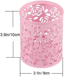 Penna <span class=keywords><strong>rosa</strong></span> caldo in metallo portapenne portabicchieri da scrivania Organizer con Logo personalizzato porta penne per regalo aziendale SAM 100 pz - Product Image 3