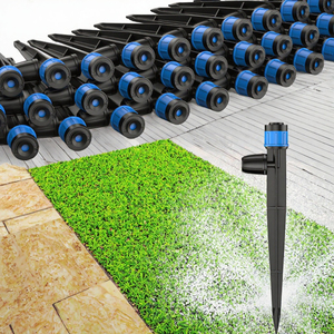 Arroseur automatique moderne réglable à piquet de sol à cercle complet pour système d'irrigation de jardin par tuyau d'arrosage, noir - Product Image 3