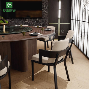 Hotel Suite tavolo da pranzo di lusso con sala pigro <span class=keywords><strong>Susan</strong></span> VIP sala banchetti tavolo elettrico rotondo e sedie in legno massello - Product Image 4