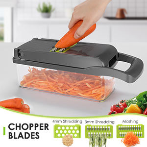 Compagnon de cuisine ultime de marque privée pour la préparation de repas permettant de gagner du temps, <span class=keywords><strong>hachoir</strong></span> à légumes à 8 lames avec récipient - Product Image 5