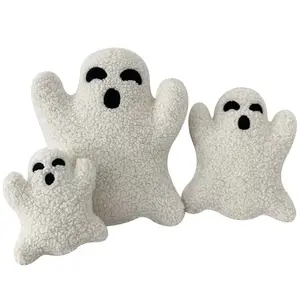3 Pcs Ghost Halloween Pillows Halloween Throw Pillows Stuffed Ghost Shaped Toys Cute Soft Ghost Throw Pillow Spooky Dolls