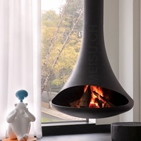 Cheminée suspendue moderne MEISU.CH personnalisable de 900 mm, au charbon électronique/éthanol/bois, pour hôtels