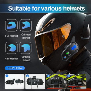 El Mejor Intercomunicador para Motociclistas y Pasajeros, Intercomunicador para Motocicleta con Mezcla de Audio para 8 Motociclistas, Auriculares Intercomunicadores - Product Image 6