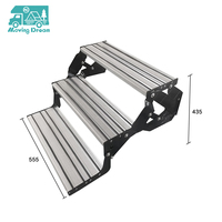 JDA-Escalier manuel pliable en alliage d'aluminium pour camping-car, camping-car, caravane, camping-car, trois marches