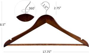 Perchas de madera maciza Natural personalizadas para ropa, pantalones, camisa, traje, antideslizante, abrigo de lavandería a granel, perchas de madera - Product Image 3