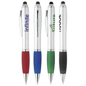 قلم حبر شخصي شخصي مصنوع من البلاستيك الدهون Stylus Ball Pen من Dly مزود بشاشة لمس وجهاز حبر كروي مطبوع بالجملة