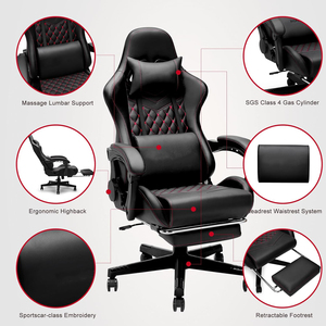 Fauteuil de jeu personnalisable pour PC, marron, design de course universel, fauteuil d'ordinateur de massage, <span class=keywords><strong>chaise</strong></span> de jeu Game Pro en <span class=keywords><strong>promotion</strong></span> - Product Image 2