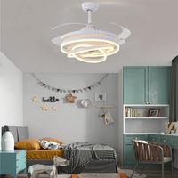 Ventilateur de plafond moderne HC9981 GOLD 110V 240V avec pales de 48 pouces, 6 vitesses, intensité variable, lampe LED et télécommande, installation pour projet de lustre