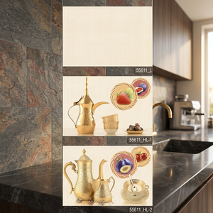 Carrelage mural en céramique à texture marbrée mate, finition brillante, résistant aux acides, taille 300x450mm, idéal pour l'intérieur de la cuisine, marbre - Product Image 4