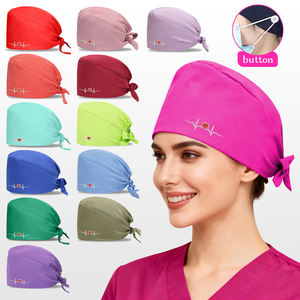 Gorro de Trabajo Personalizado con Bordado de ECG para Mujeres y Hombres, 95% Poliéster, 5% Elastano, Gorro de Enfermería para <span class=keywords><strong>Cabello</strong></span> Largo, Gorros de Médico - Product Image 1
