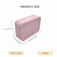 Sac de rangement pour maquillage en silicone de petite taille avec logo personnalisé, fermeture éclair, imperméable, pour trousse de toilette, sac à main de voyage pour femmes