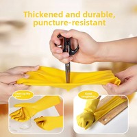 Gants en latex de caoutchouc imperméables de 12 pouces d'épaisseur pour usage domestique, avec manchette longue, certifiés EN388/EN420, sans poudre, sans silicone
