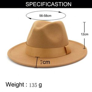Sombrero Panamá de Estilo Europeo, 18 Colores Disponibles, Pedido Mínimo Pequeño, Venta al Por Mayor, Sombrero Fedora de Ala Ancha de Lana Australiana - Product Image 3