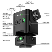 Flash Speedlite Medalight F2 Mini GN12 Profesional CCT 6200k400 para Cámaras Fuji - Control Remoto Inalámbrico Recargable