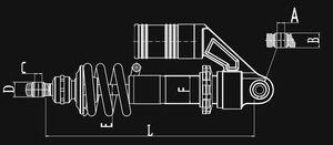 Ajustable 375mm de amortiguadores de aire de repuesto para Honda, Suzuki, <span class=keywords><strong>Yamaha</strong></span> Kawasaki ATV Go Kart Quad tierra motos deportivas - Product Image 4