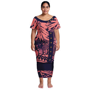 Casual Vestido das Mulheres Polinésia Tribal Samoan Imprimir Senhoras Personalizadas Ásia & Ilhas do Pacífico Vestuário Samoa Puletasi Conjuntos - Product Image 3