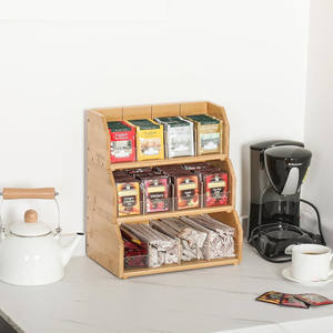 Creative 3-Layer Stackable Bamboo Tea Bag Organizer Multi-Purpose <b>Storage</b> Holder Tea Bags <b>Containers</b> Tea Rack Teabag Cabinet - Product Image 6