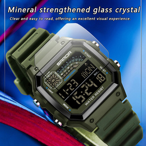SANDA 6196 Montre numérique multifonctionnelle tendance et élégante pour étudiants, étanche, lumineuse, avec compte à rebours et alarme - Product Image 5