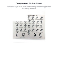 Kit de 32 pieds-de-biche en acier pour machine à coudre, avec feuille de guidage et boîte de rangement pour accessoires à tige basse, aiguilles incluses, emballage export