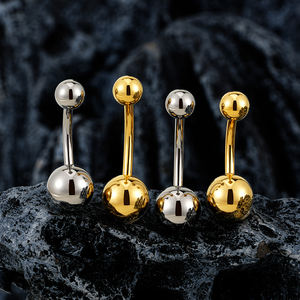 Anneau de nombril classique en titane ASTM F136 14G à filetage interne avec boule simple, piercing <span class=keywords><strong>banane</strong></span>, bijou corporel - Product Image 2
