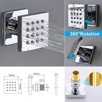 Système de douche de pluie chromé avec jets de corps 3 jets Panneau de douche de luxe Couverture complète du corps à haute pression