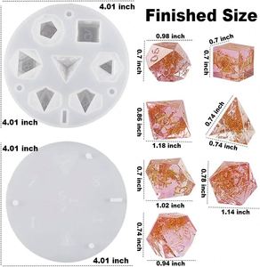 Juego de 7 moldes de silicona para resina epoxi, para manualidades, bricolaje, arte, juegos de mesa, venta al por mayor - Product Image 3