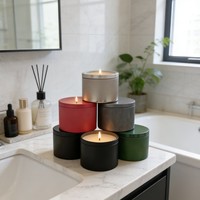 Petits pots à bougies ronds en métal rose doré, blanc mat et noir, 8 oz, pour la fabrication de bougies, Saint-Valentin