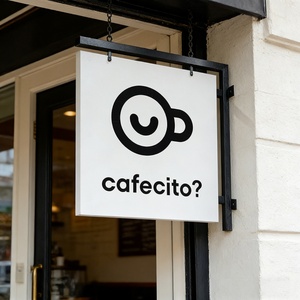 Coffee Shop Hanging Outside <b>Wall</b> Advertising <b>Sign</b> Square Metal <b>Sign</b> Board Custom Business Logo Round Blade <b>Sign</b> - Product Image 1