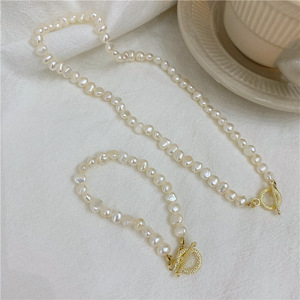 <span class=keywords><strong>Collana</strong></span> da Donna con Perle di Acqua Dolce Coltivate, Pietre di Luna Barocche, Perle a Forma di Pianeta e Strass, Stile Rosario, all'Ingrosso - Product Image 2