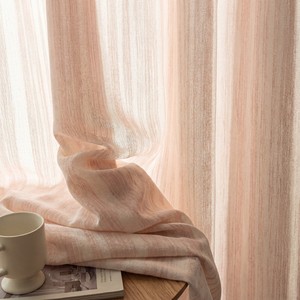 Rideaux Transparents en Polyester Rayé Rose XinLan, Rideaux Occultants et Translucides pour Salon, Chambre et Balcon - Product Image 2