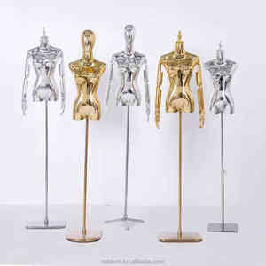 Venta al por mayor de lujo elegante maniquí Boutique de fibra de vidrio ropa maniquí mujeres enteras oro maniquíes de cuerpo completo - Product Image 3