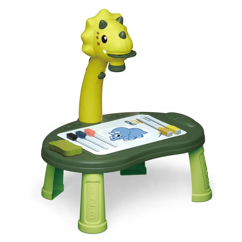 Dinosaur drawing board game projection learning table 3 in 1 writing board play set with snake chess game