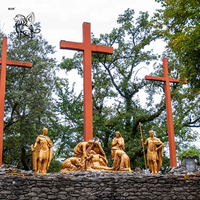 Statue de Jésus-Christ en bronze grandeur nature, 14 stations du chemin de la croix