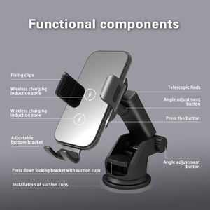 CE ROSH PSE 15W soporte de teléfono de <span class=keywords><strong>carga</strong></span> rápida de doble bobina de sujeción automática para <span class=keywords><strong>Samsung</strong></span> Galaxy Z Flip 3 4 iPhone cargador de coche inalámbrico - Product Image 3