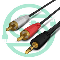 Cable de Audio Coaxial de 15m y 3.5mm con Revestimiento de PVC, Verde, Naranja, Negro, Código de Color Auxiliar, Precio Competitivo, 50 pies